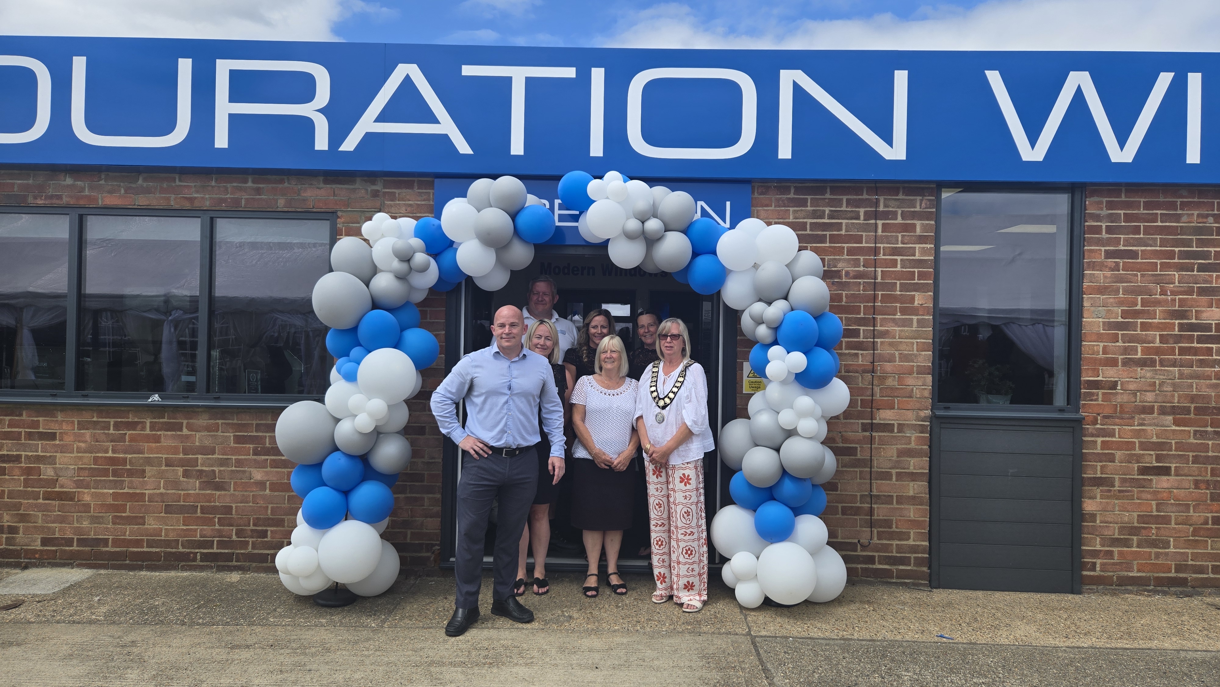 Town Mayor at Opening of Duration Windows Showroom